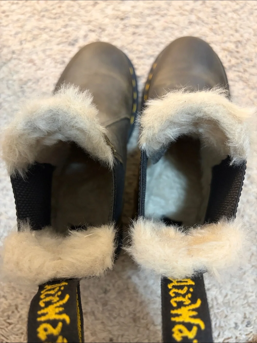 Dr. Martens Black Chelsea Boots with Faux Fur